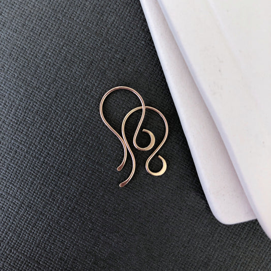 10k solid gold French ear wires close-up view
