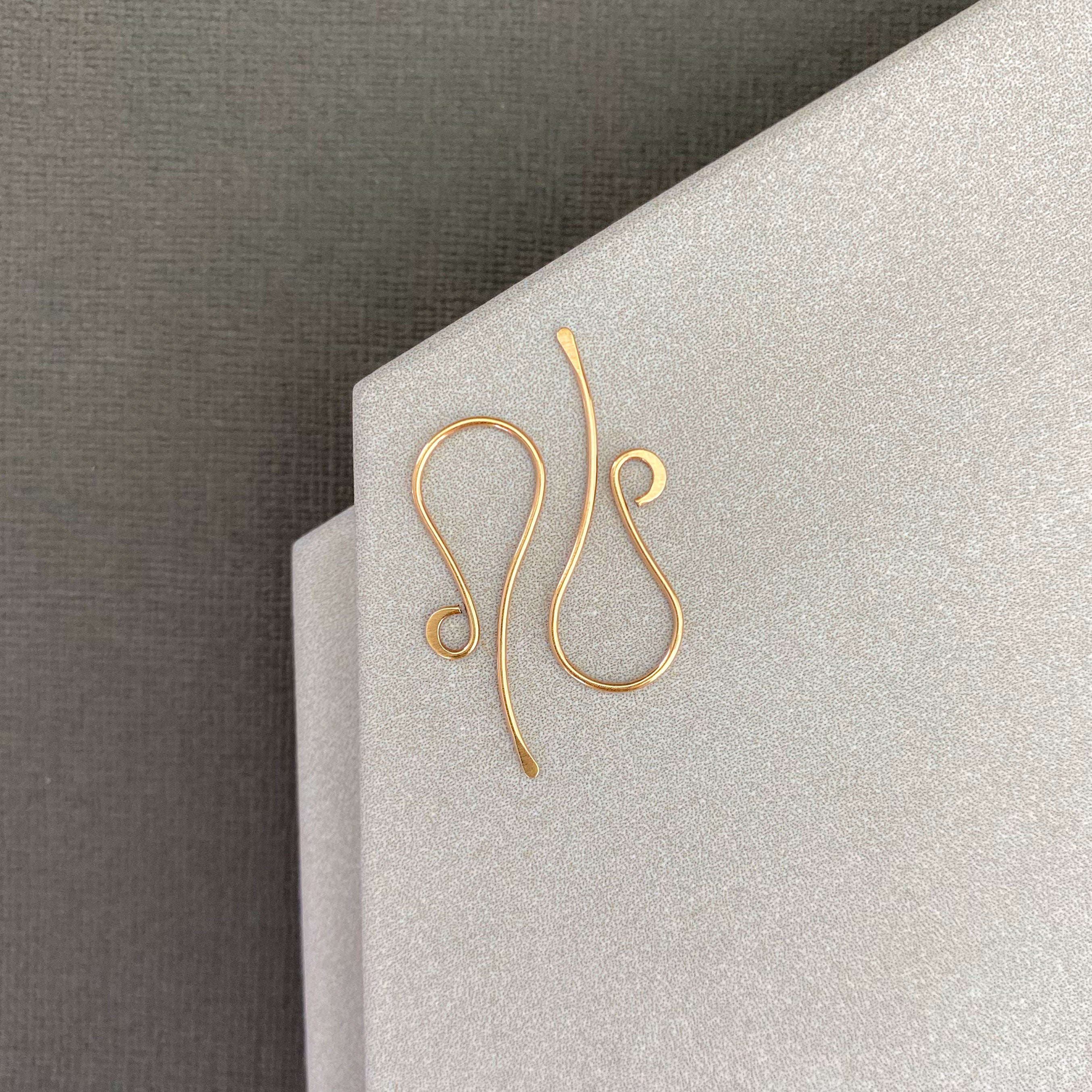 Handmade 10k Gold French Hook Ear Wires – 20g or 22g – Betty Brite Findings Handmade 10k Gold French Hook Ear Wires – 20g or 22g – Betty Brite Findings