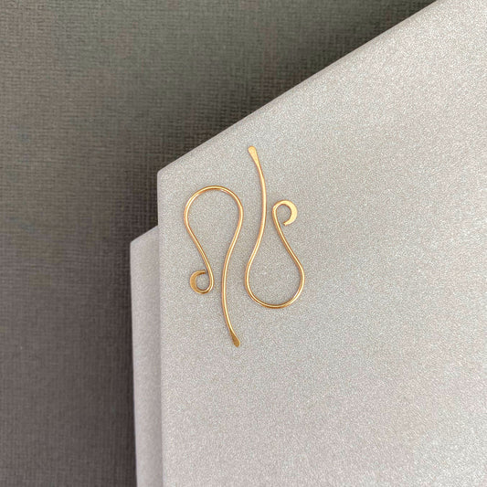 Handmade 10k gold French hook ear wires for earrings