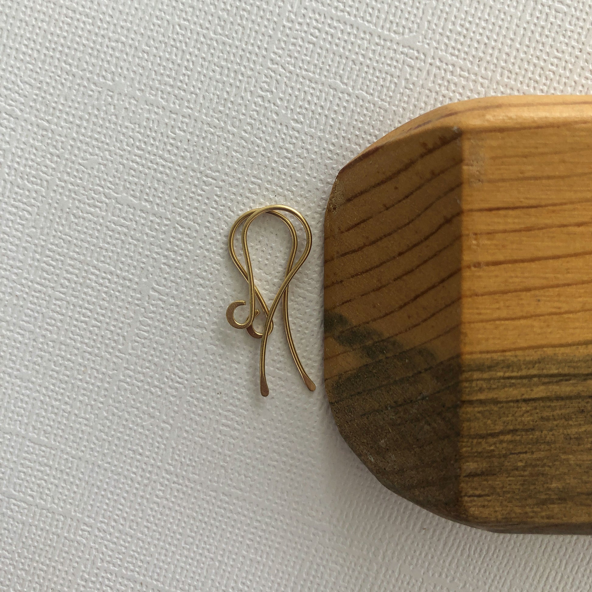 18k gold shepherd hook ear wire for making earrings or upgrading.