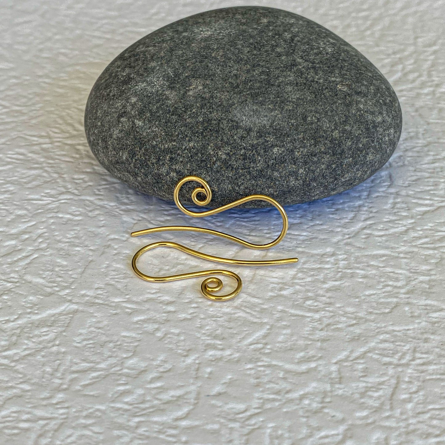 18k solid gold spiral ear wires handmade in the USA for fine jewelry makers