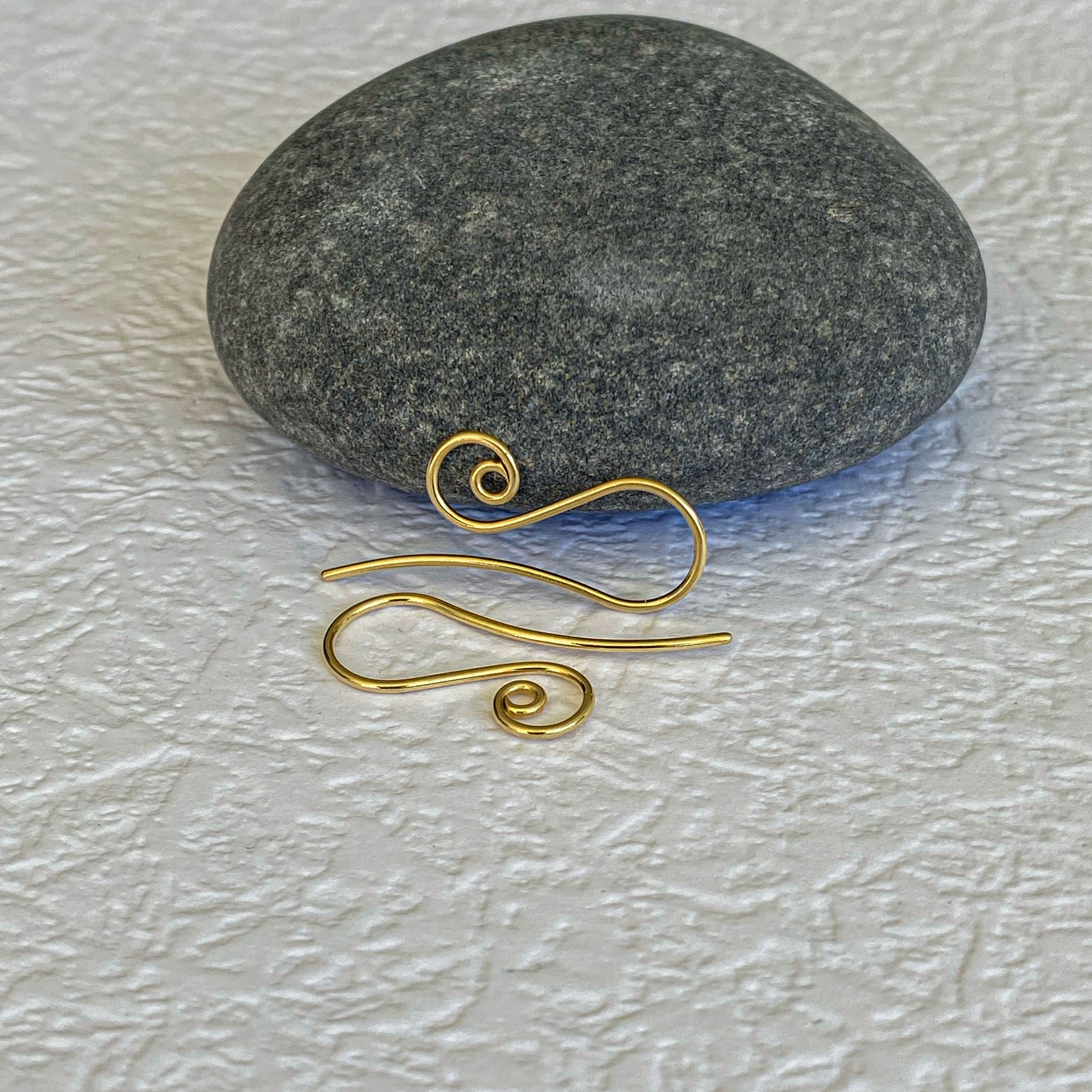 18k solid gold spiral ear wires handmade in the USA for fine jewelry makers