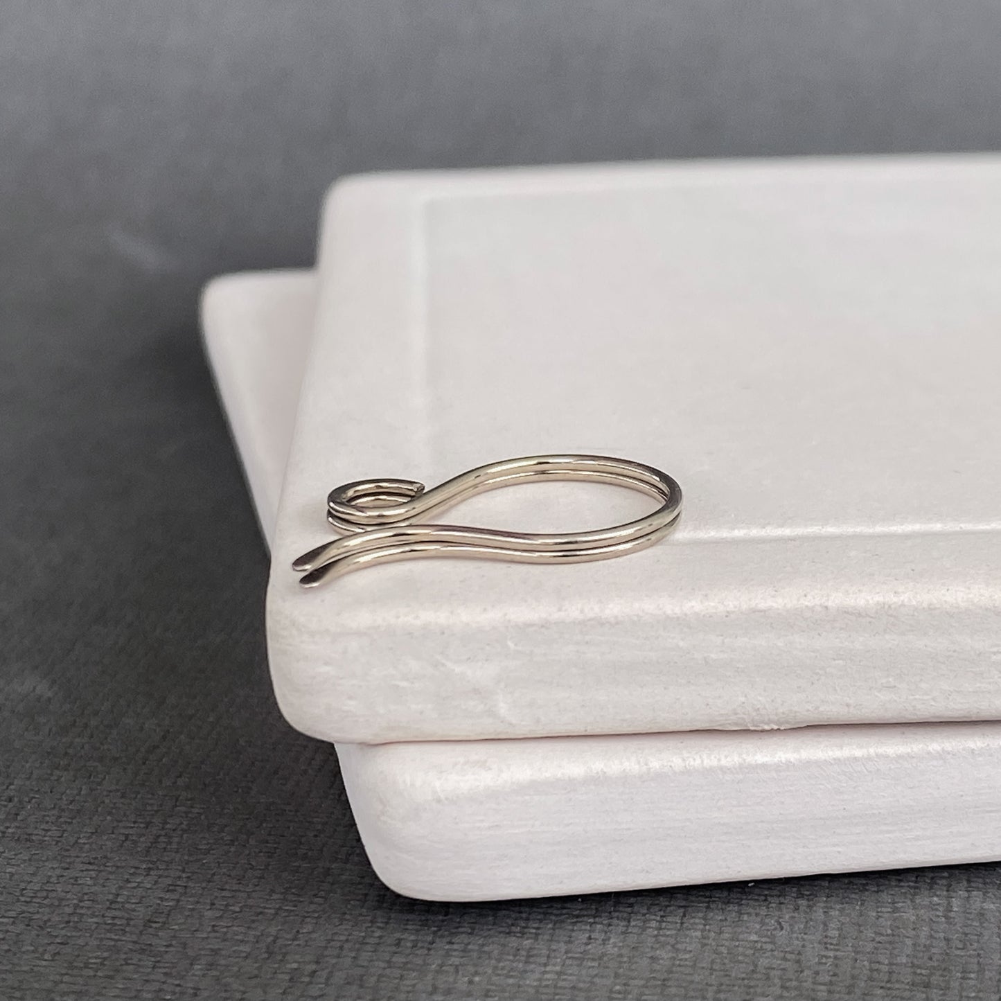 Unique, handmade 14k Palladium White Gold earring findings for high-quality jewelry making