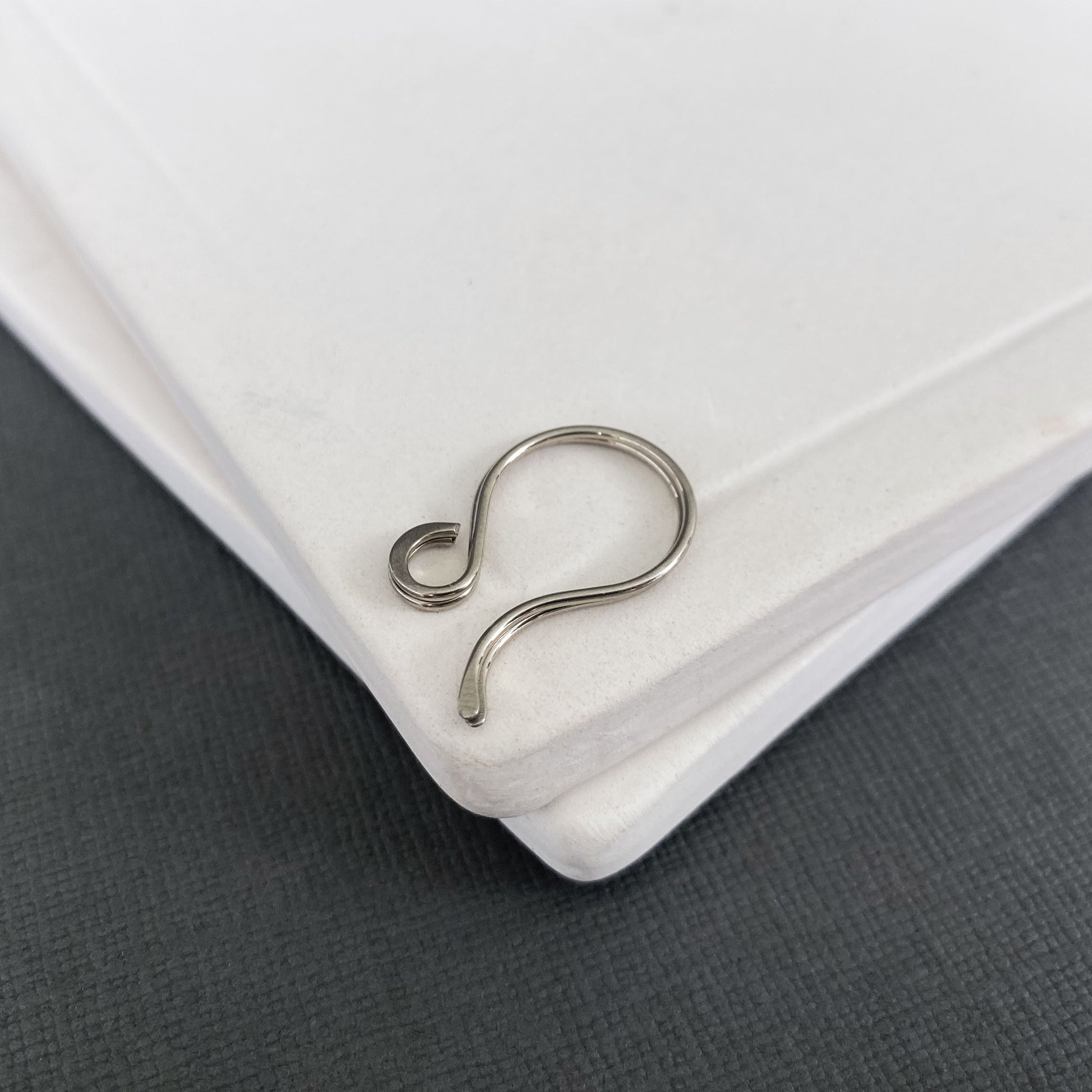 Solid 14k Palladium White Gold ear hooks, polished for shine and durability