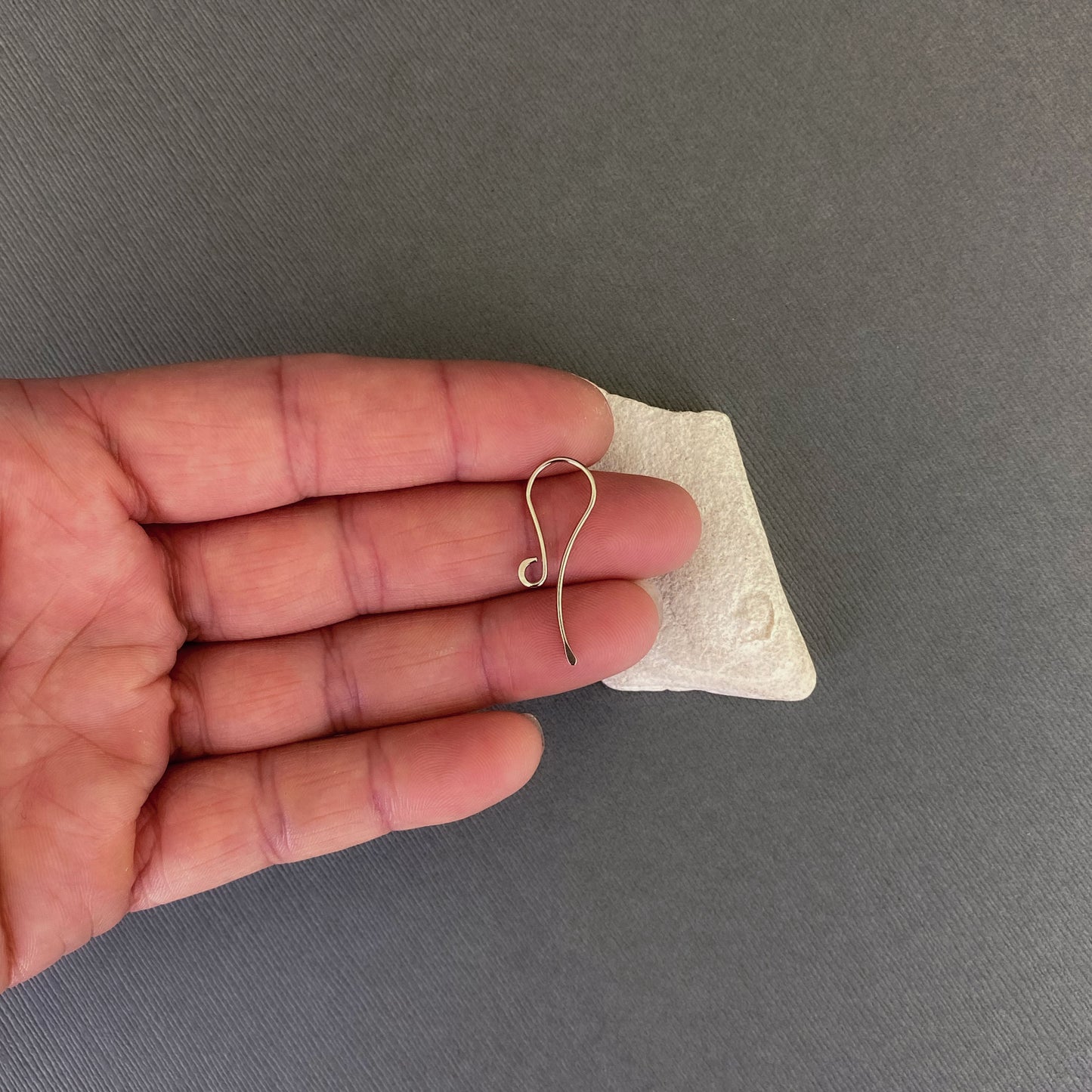 Handmade 14K Palladium White Gold ear hooks, ideal for jewelry making and nickel-free earrings.
