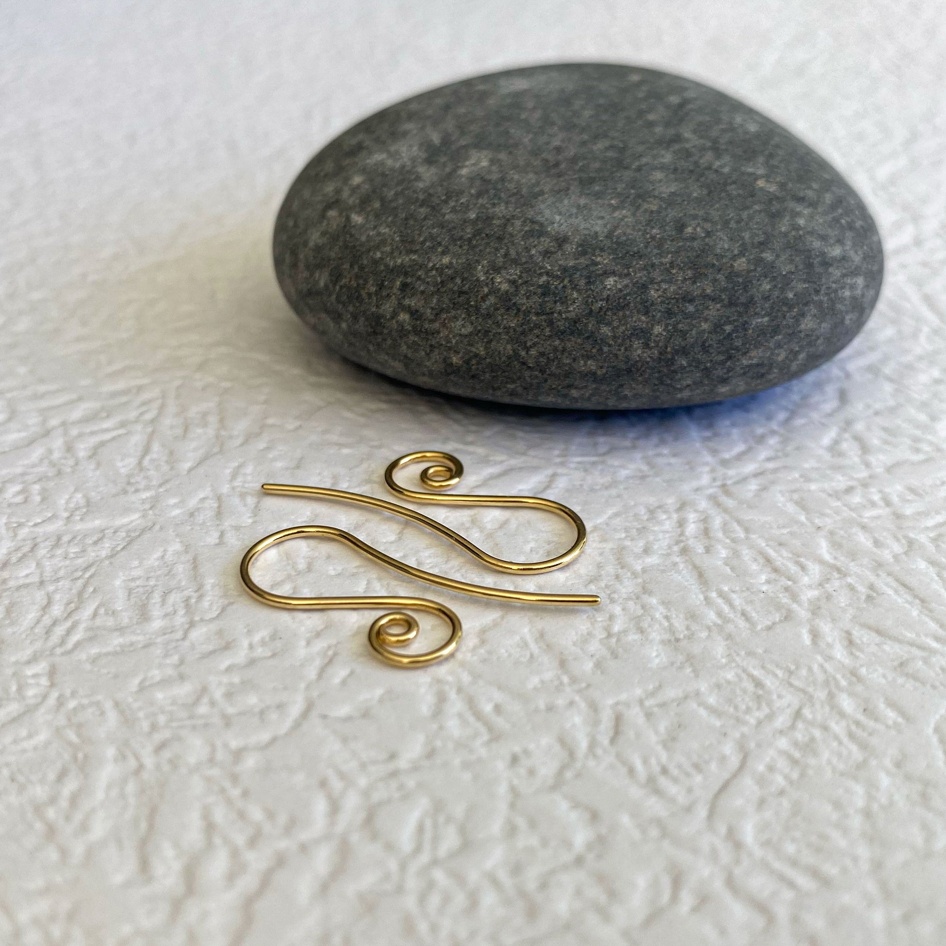 Premium 18k gold earring finding with elegant spiral hook design
