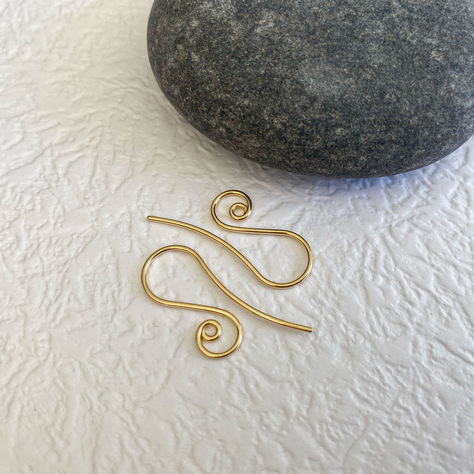 Real 18k gold ear wire hooks ideal for sensitive ears and skin-safe wear