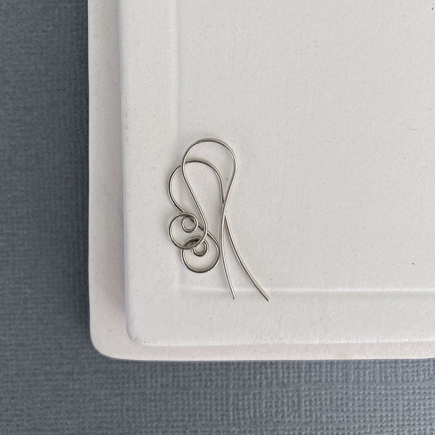 Pair of solid 14k white gold ear wires for heirloom earrings