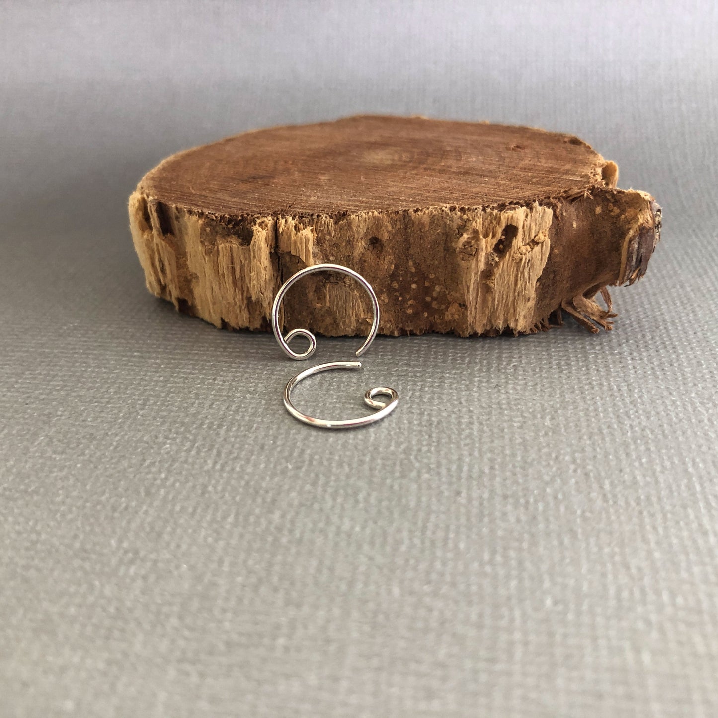 Silver Tiny Hoop Ear Wires