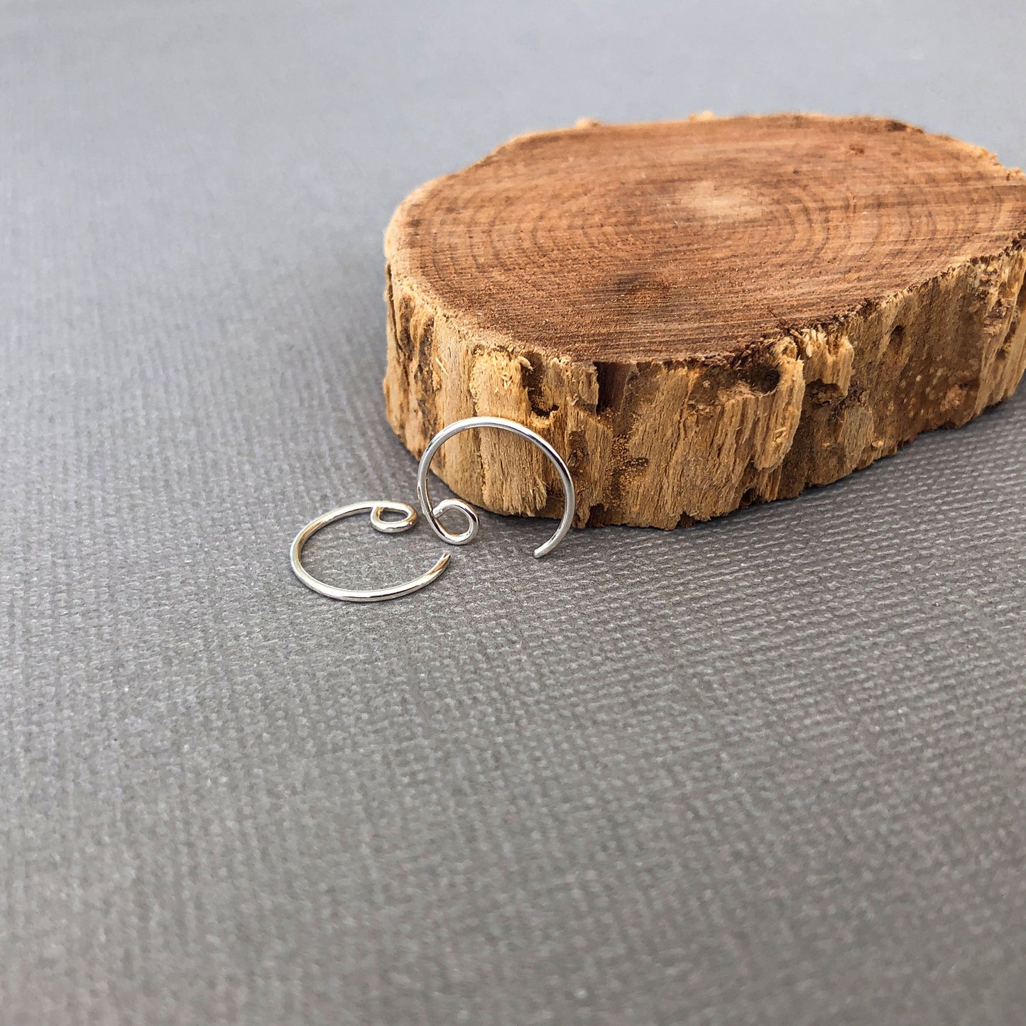 Silver Tiny Hoop Ear Wires