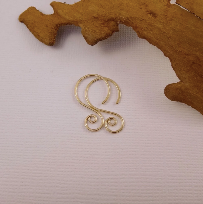 spiral handmade ear hooks