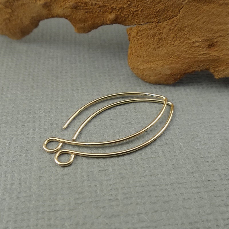 Gold Filled Leaf Earwires - 1 inch