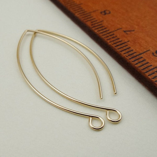 Gold Filled Leaf Ear wires - 1 1/4 inch