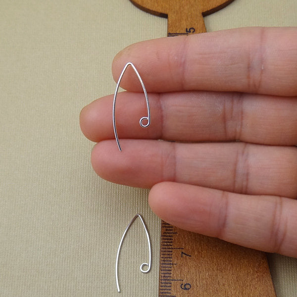 Sterling Silver V-Shaped Hammered Ear Wires