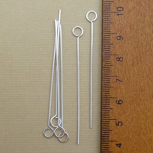 Sterling Silver Circle Headpins - 2 inch