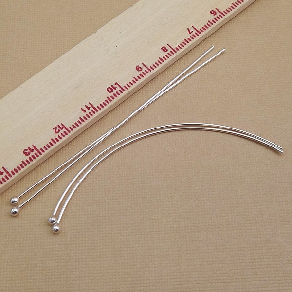 Argentium Ball Earwires - 3 Inch