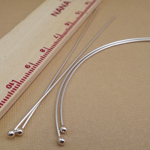 Argentium Ball Earwires - 3 Inch