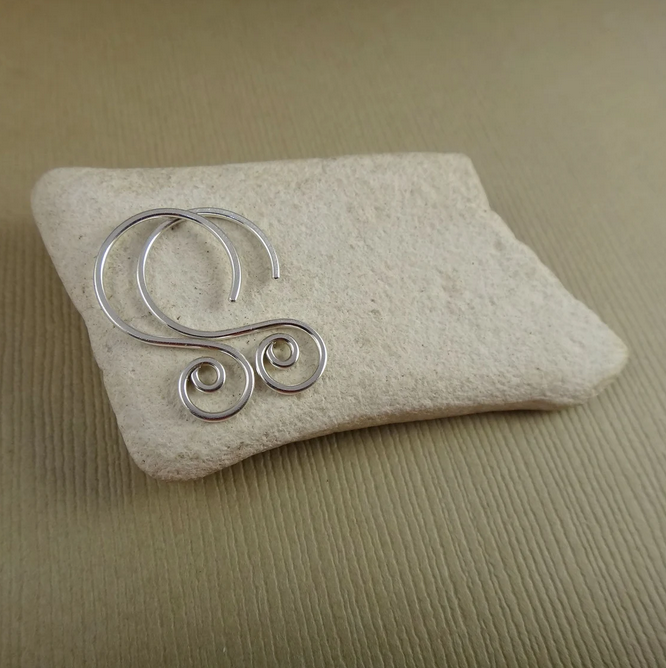 silver spiral hooks for ears