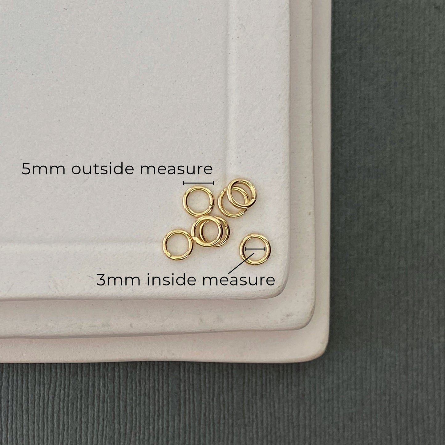 10k solid gold handmade open jump ring.  3mm inner diameter