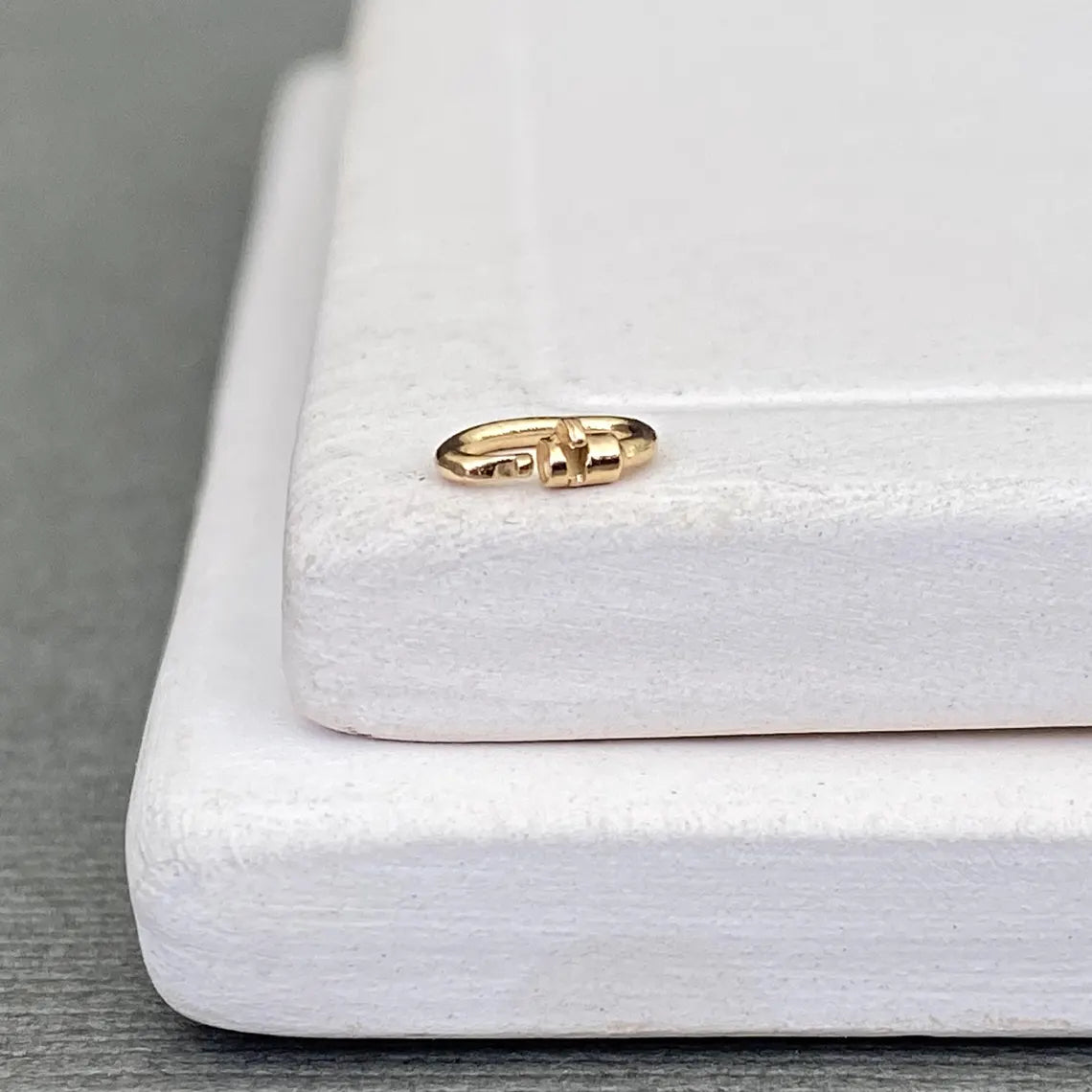 14K Solid Gold Link Lock Jump Ring - Solder-Free