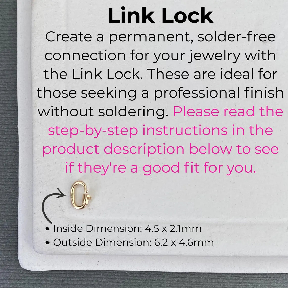 14K Solid Gold Link Lock Jump Ring - Solder-Free