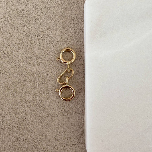 14k solid gold double clasp extender