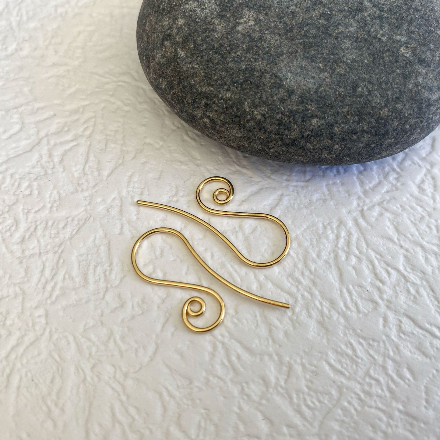 18k Solid Gold Spiral Ear Hooks