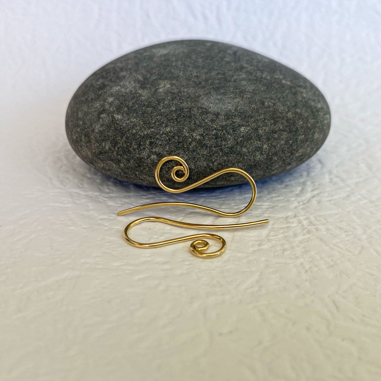 18k Solid Gold Spiral Ear Hooks