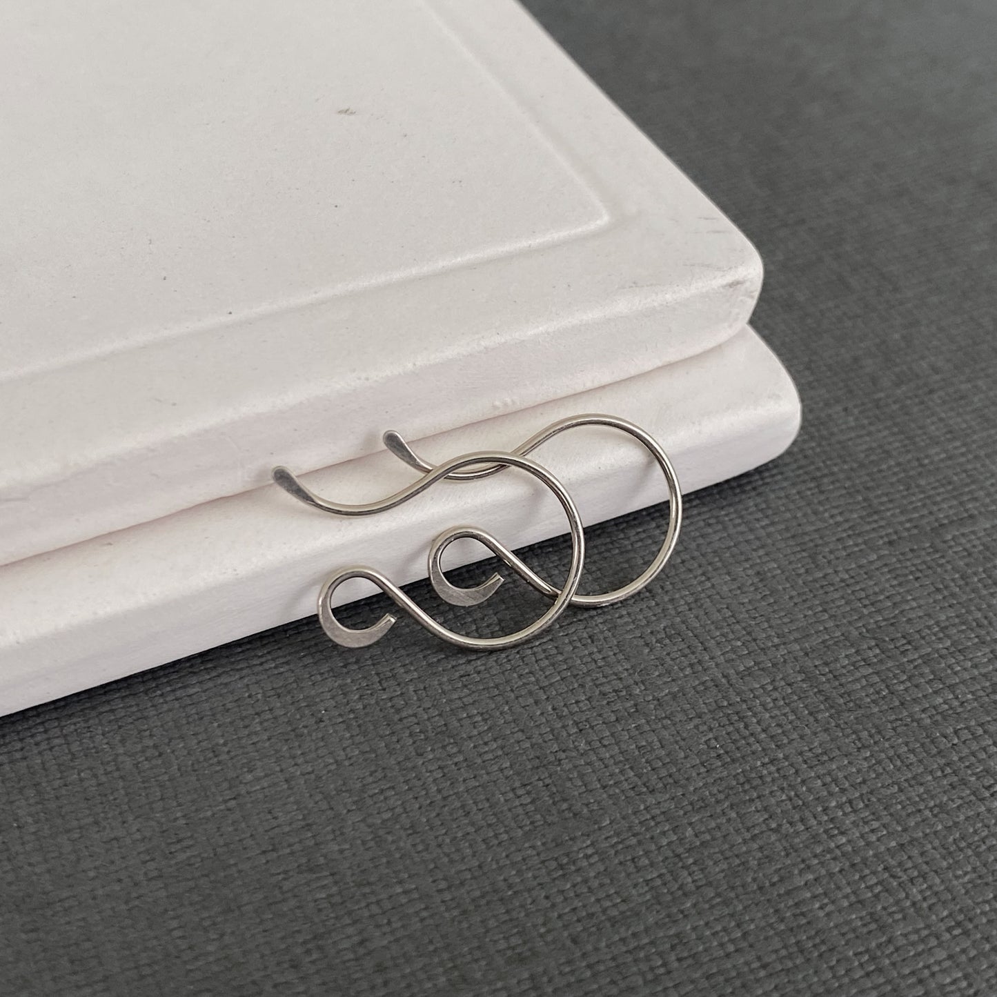 Artisan-crafted 14k Palladium White Gold earring hooks in 22 gauge and 20 gauge