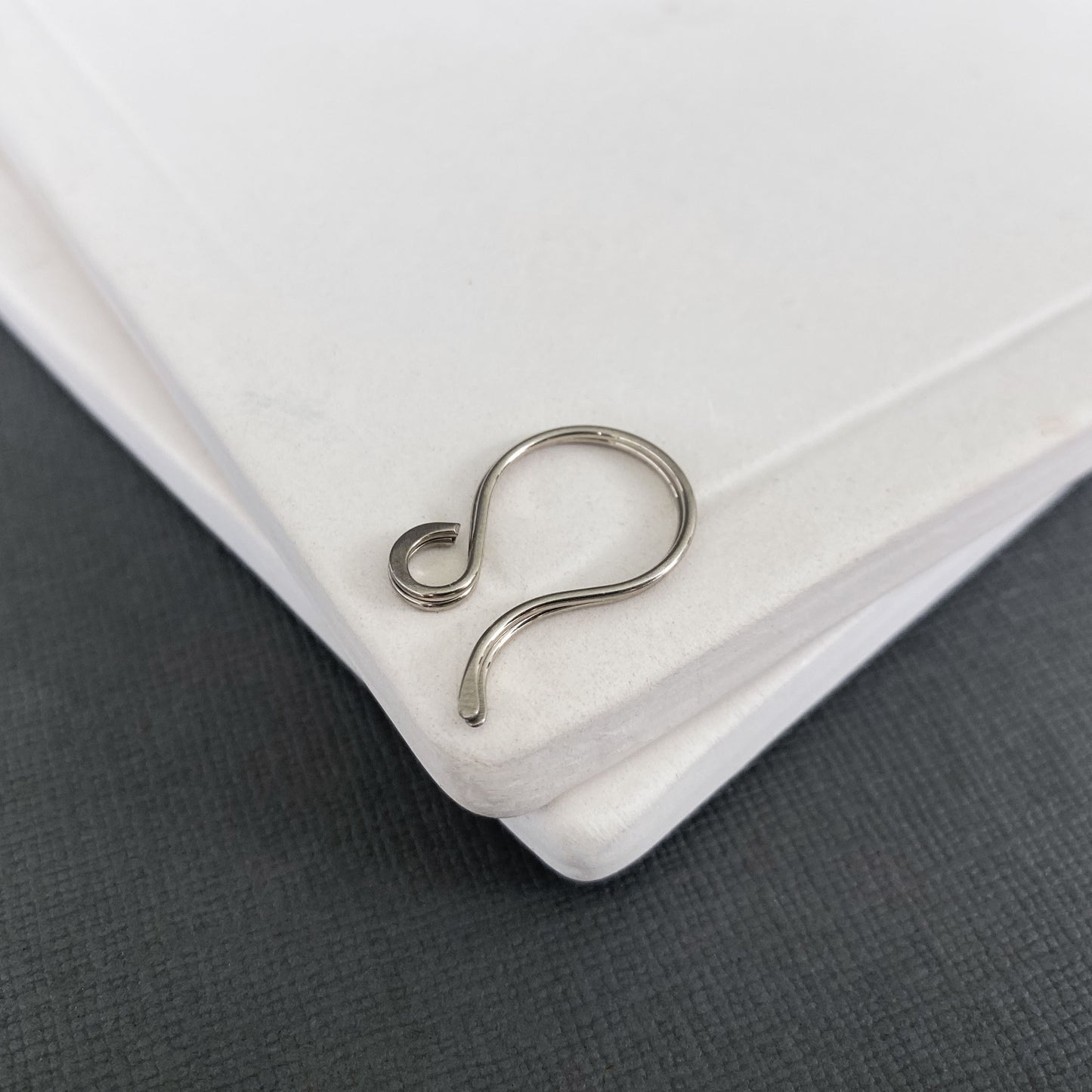 Solid 14k Palladium White Gold ear hooks, polished for shine and durability