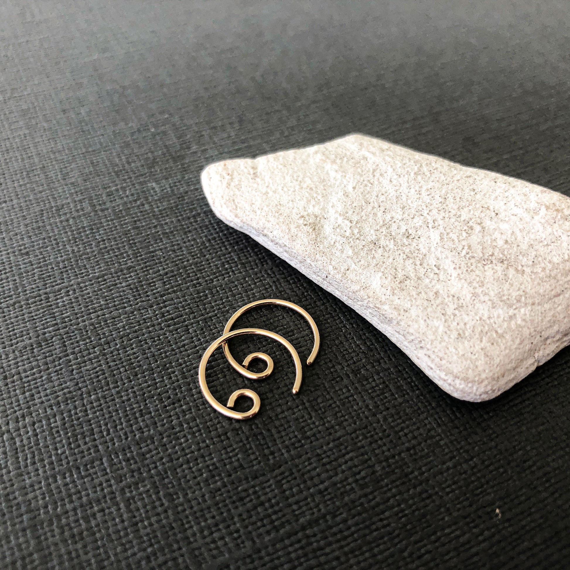 Pair of handmade 14k gold filled tiny hoop earrings