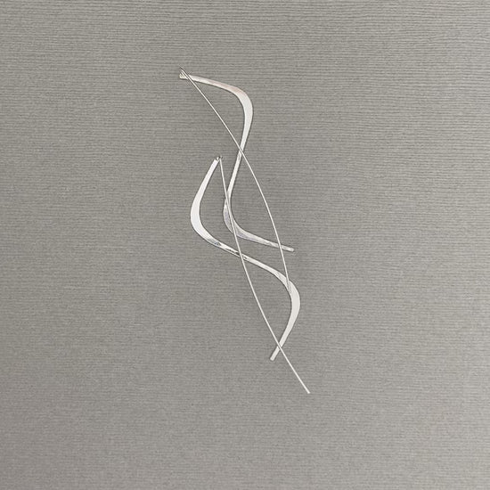 video of 925 handmade sterling silver threader earrings hammered.
