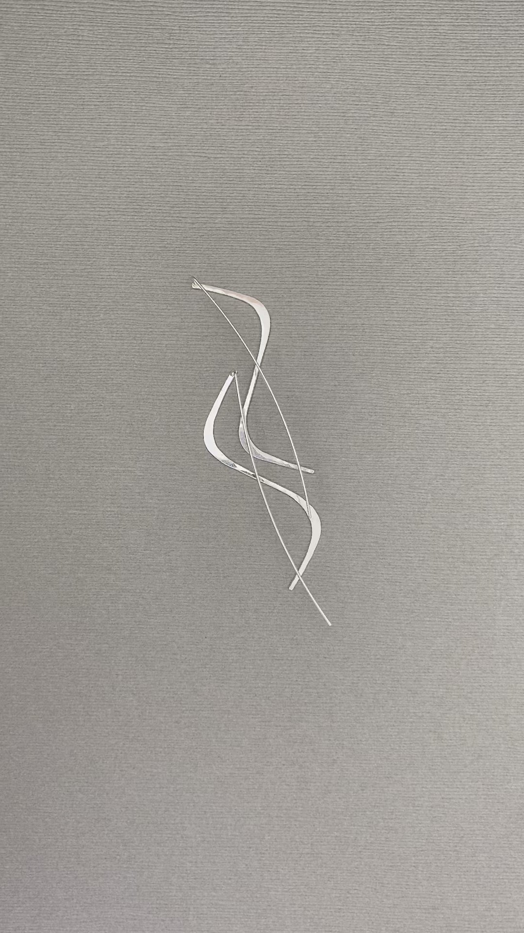 video of 925 handmade sterling silver threader earrings hammered.