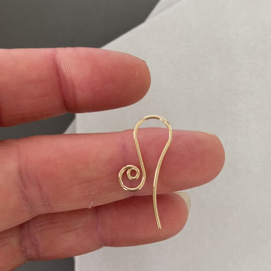 10k solid gold handmade spiral earring hooks