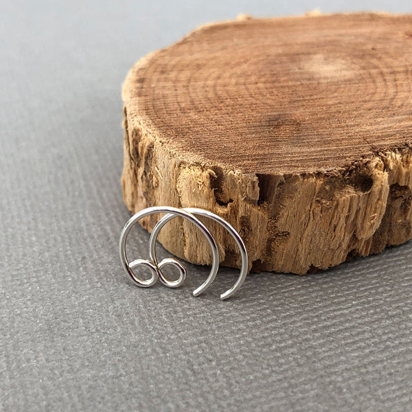 Silver Tiny Hoop Ear Wires
