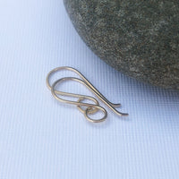 14k solid gold handmade ear wire