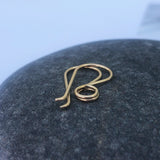 14k gold handmade earring wire