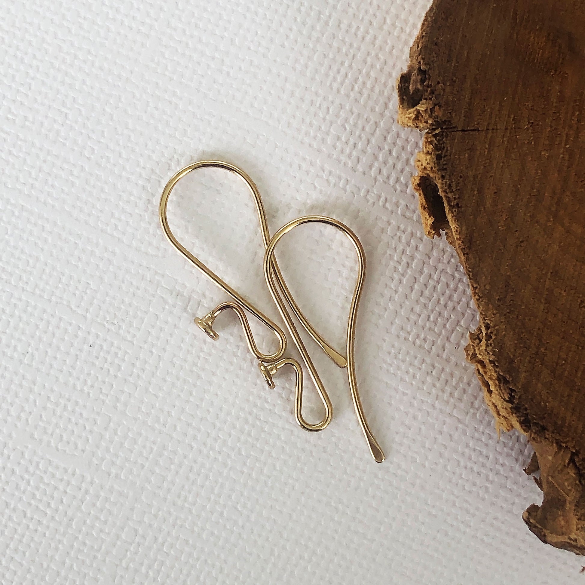 yellow gold ear hooks 14k