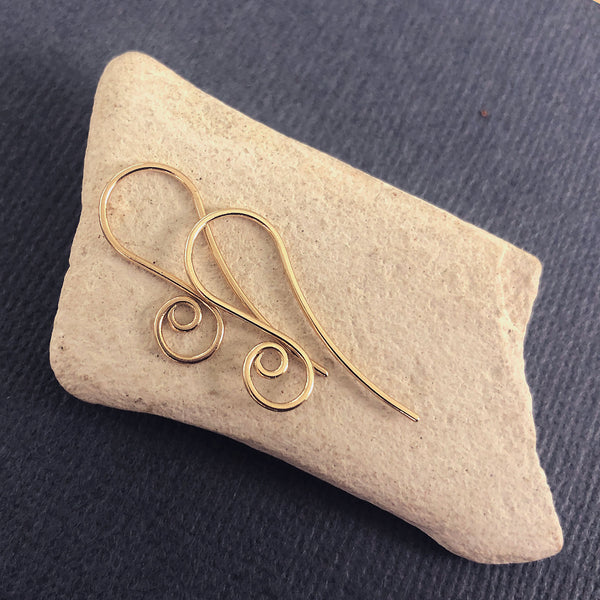 14k solid gold earring wires