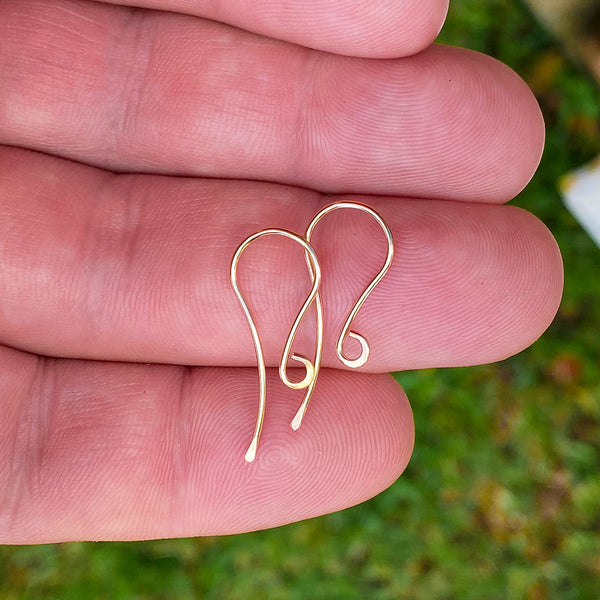 14K Solid Gold Shepherd Hook Ear Wires – Betty Brite Findings