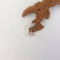 silver argentium handmade earring hooks with copper hammered front ends