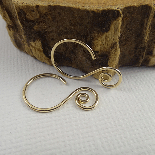 Gold Filled Spiral Short Ear wires - 3/4"