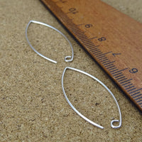 Sterling Silver Marquise Ear Wires - 1 1/8 inch