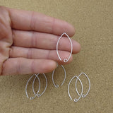 Sterling Silver Marquise Ear Wires - 1 1/8 inch