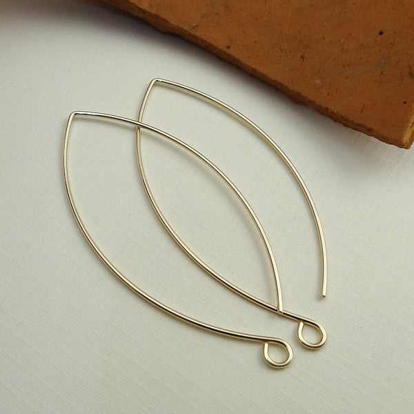 Gold Filled Leaf Earwires - 2 inch