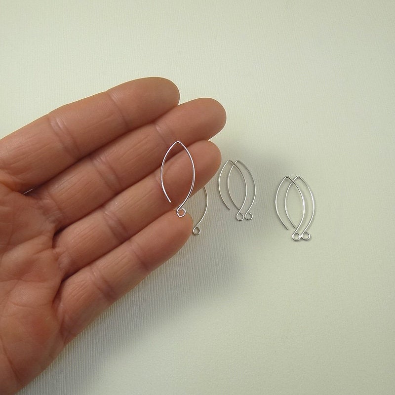 Sterling Silver Leaf Ear wires - 1 inch