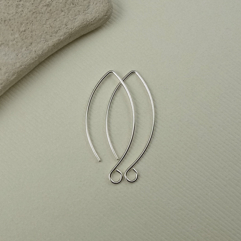 Sterling Silver Leaf Ear wires - 1 inch