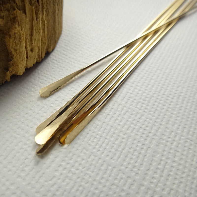 Gold Filled Hammered Stick Ear Wires