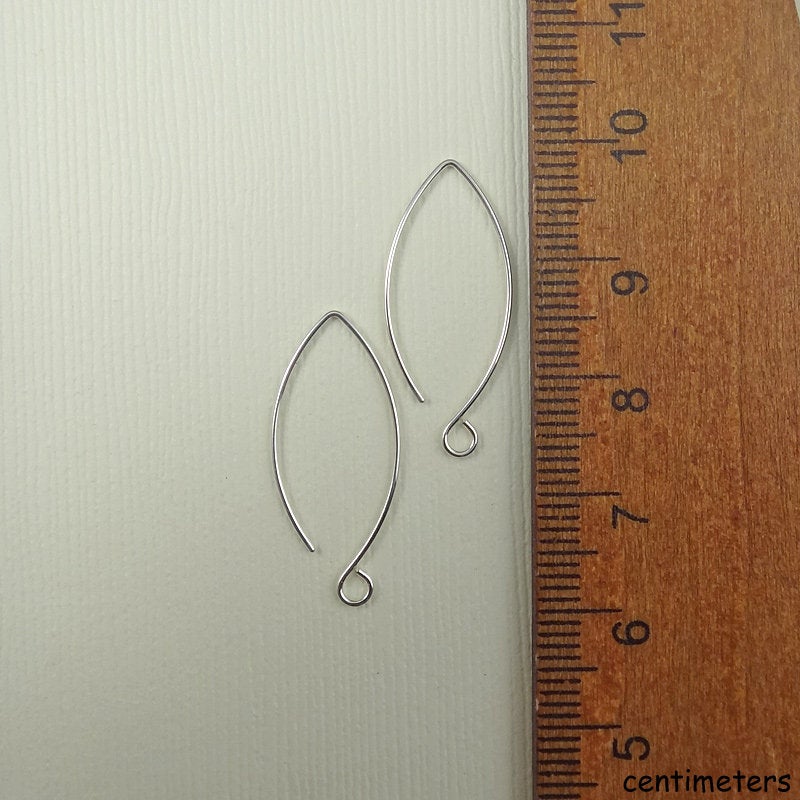 Sterling Silver Leaf Ear wires - 1 inch