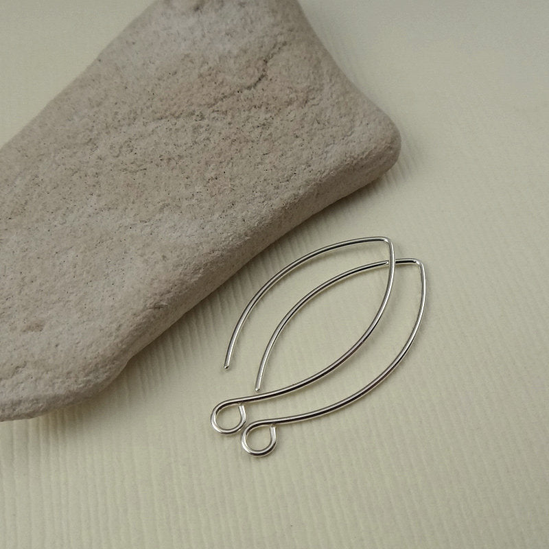 Sterling Silver Leaf Ear wires - 1 inch